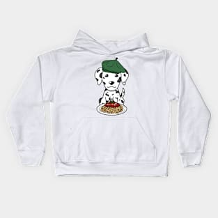 Dog eating Spaghetti - dalmatian Kids Hoodie